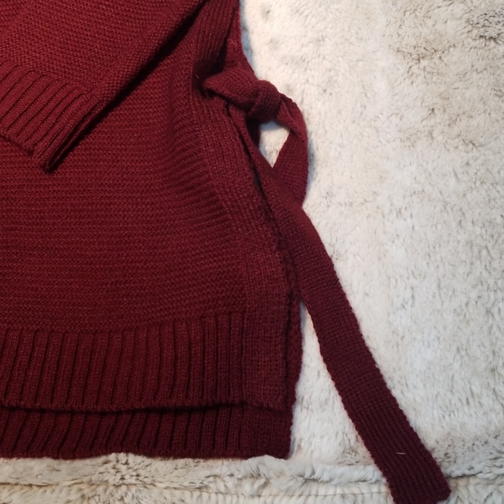 Romeo & Me NWOT Dark Maroon Oversize Poncho w Hood - Picture 3 of 6